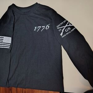 Black Long Sleeve Men's Shirt Grunt Style